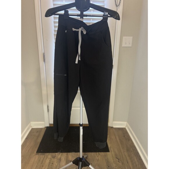 Figs Pants - Figs Scrub Pants Womens S Small Black Zamora Jogger Stretch Medical Uniform Work